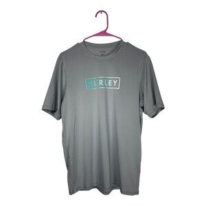 Hurley Mens Grey Short Sleeve Logo Graphic T-Shirt Size M
